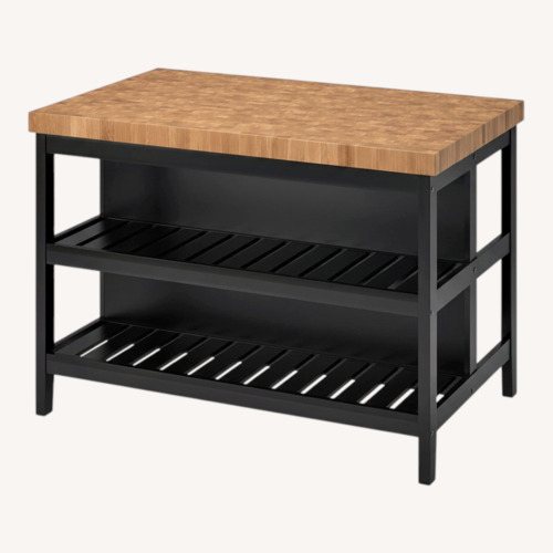 Used IKEA VADHOLMA Black Kitchen Island for sale on AptDeco