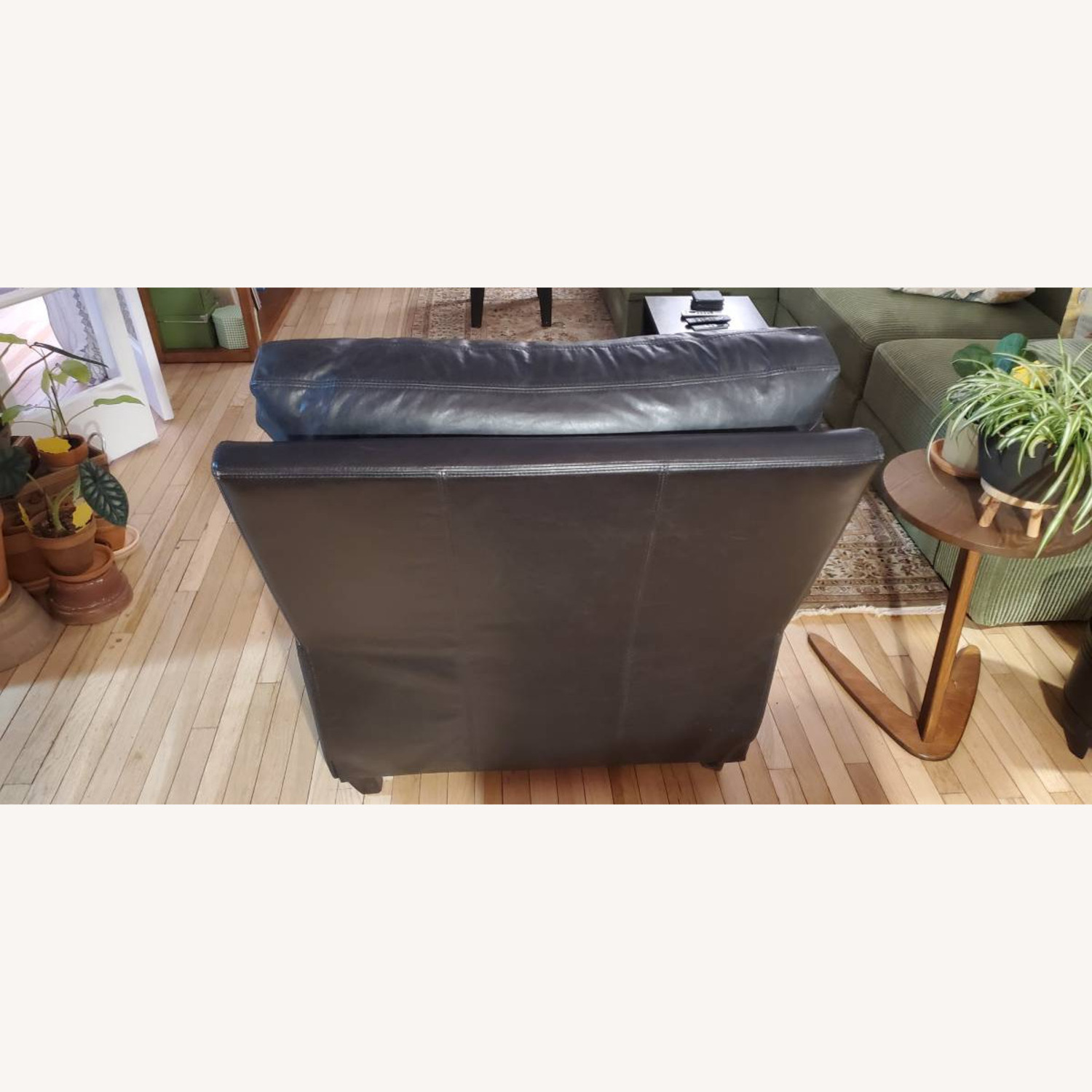 Pottery Barn James Black Leather Recliner - image-7