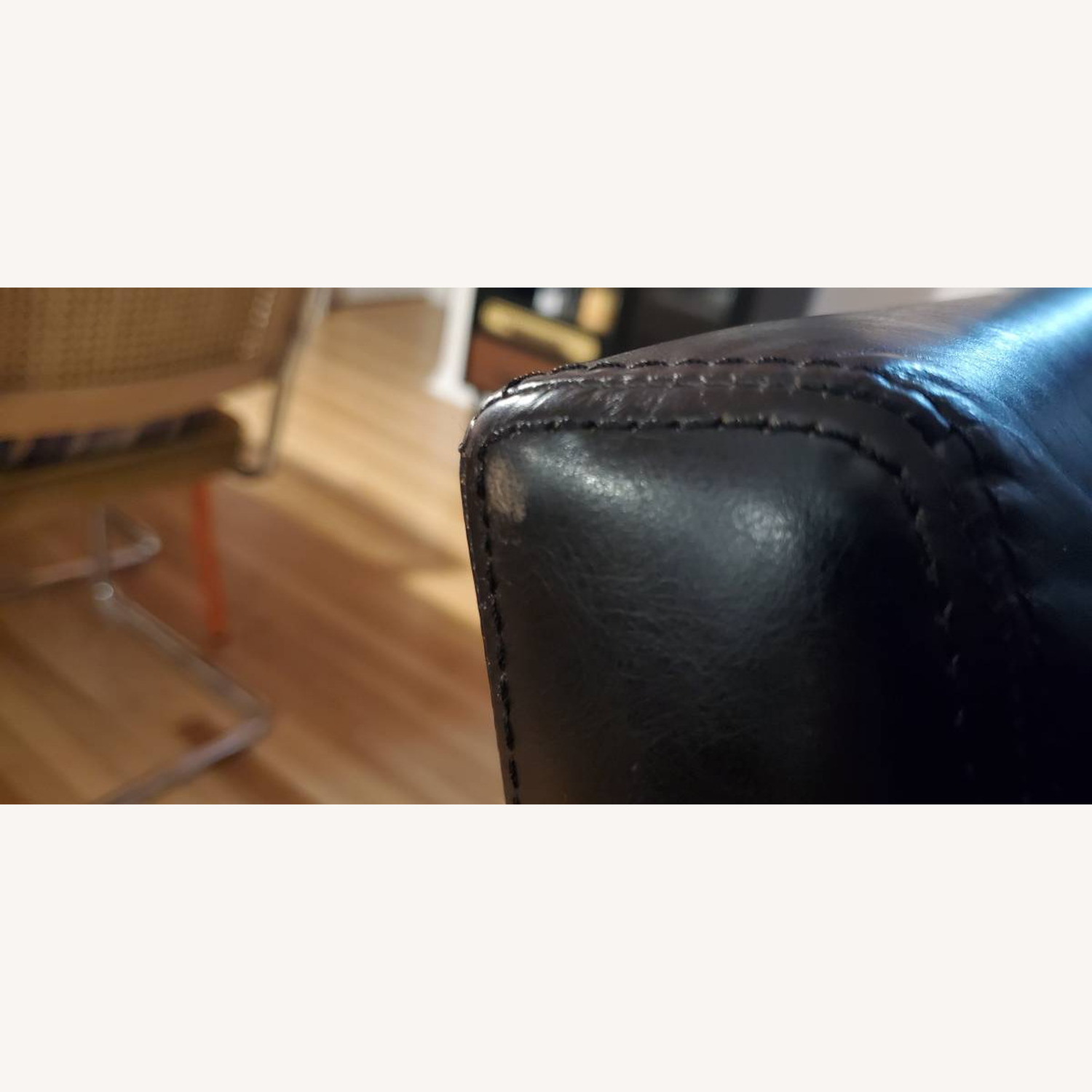 Pottery Barn James Black Leather Recliner - image-5