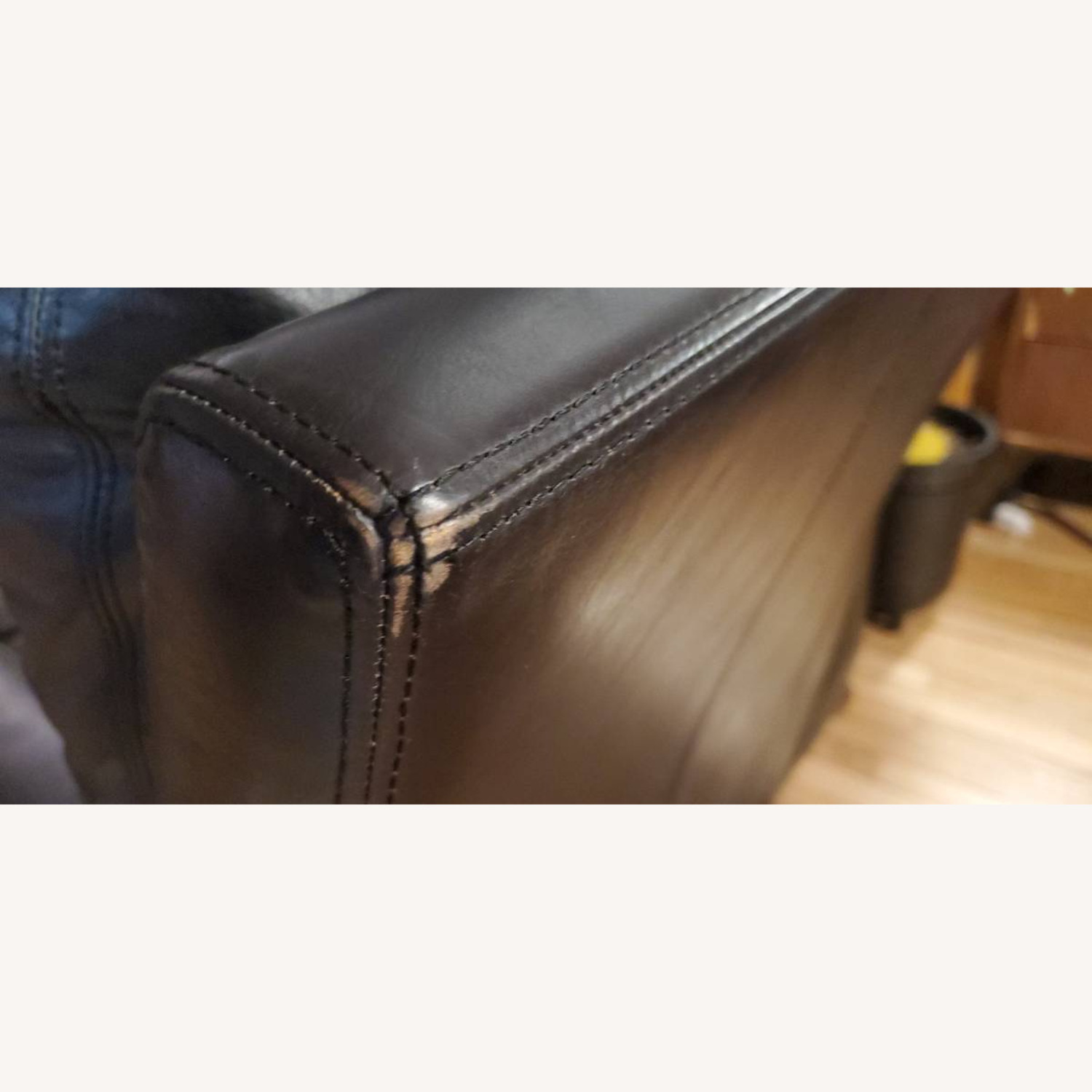 Pottery Barn James Black Leather Recliner - image-4