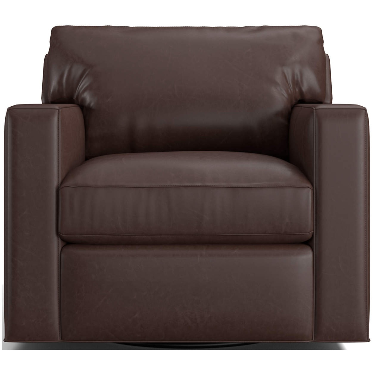 Crate & Barrel Axis Leather Swivel Chair - image-9