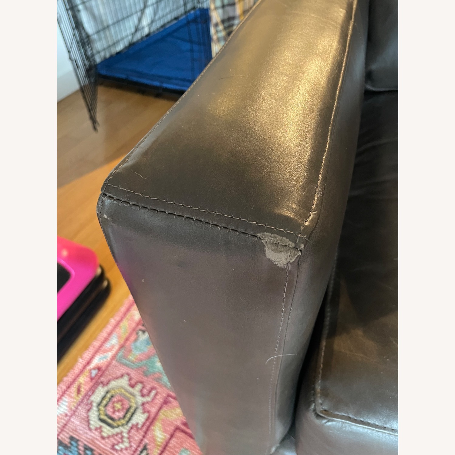 Crate & Barrel Axis Leather Swivel Chair - image-7