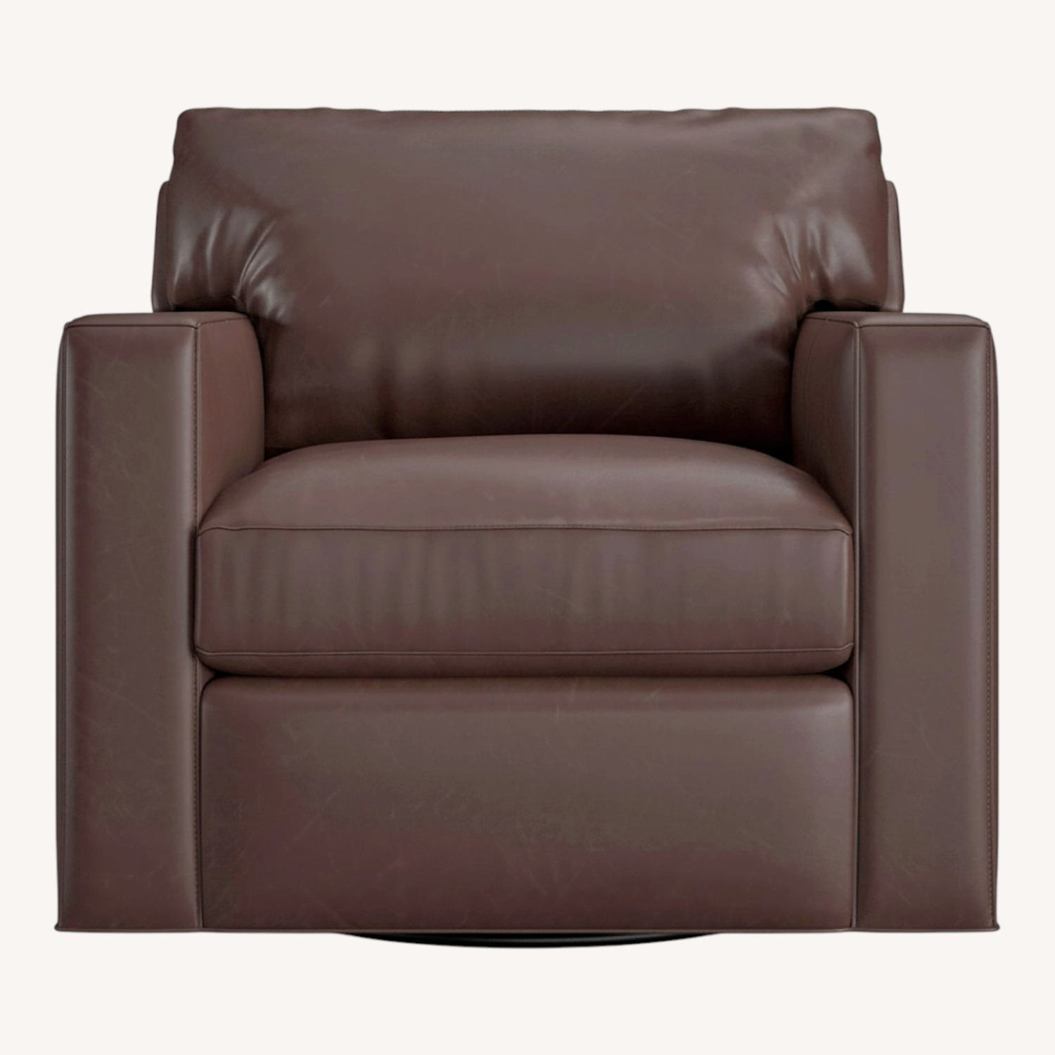 Crate & Barrel Axis Leather Swivel Chair - image-0