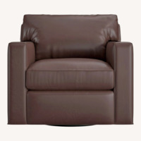 Crate & Barrel Axis Leather Swivel Chair