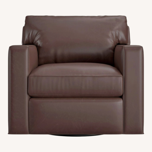 Used Crate & Barrel Axis Leather Swivel Chair for sale on AptDeco