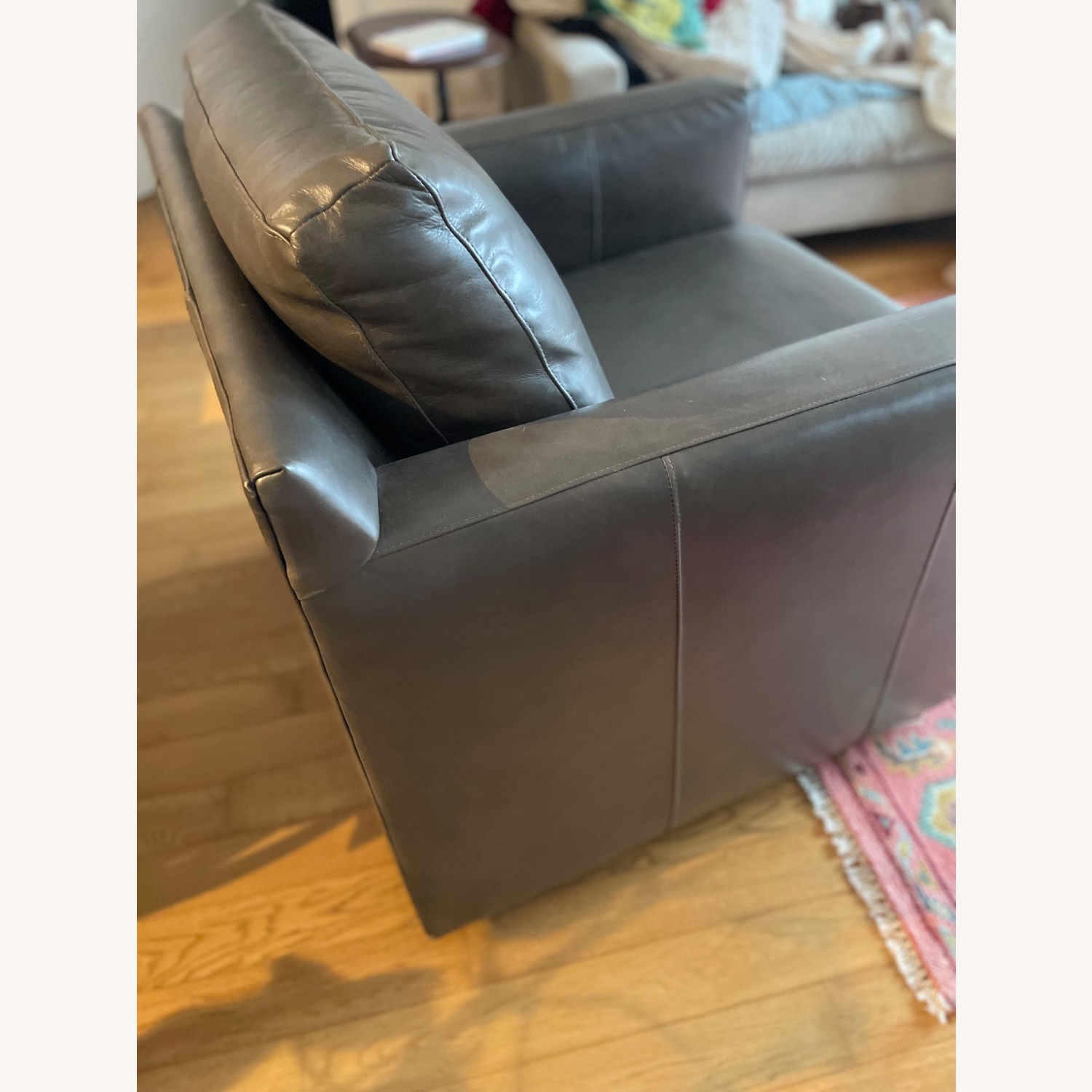 Crate & Barrel Axis Leather Swivel Chair - image-6