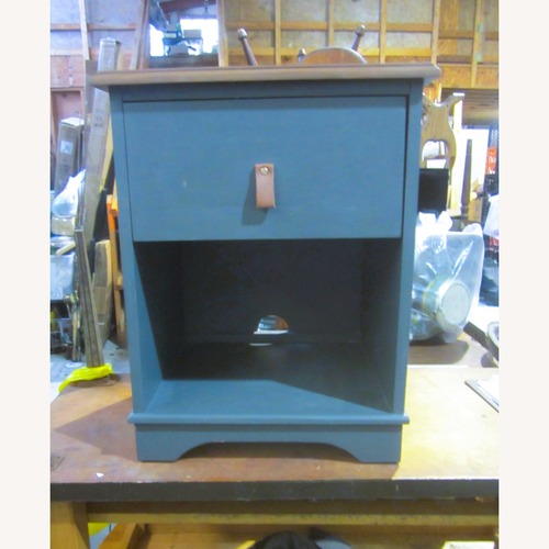 Used Pottery Barn Kids Blue Wood Nightstand for sale on AptDeco