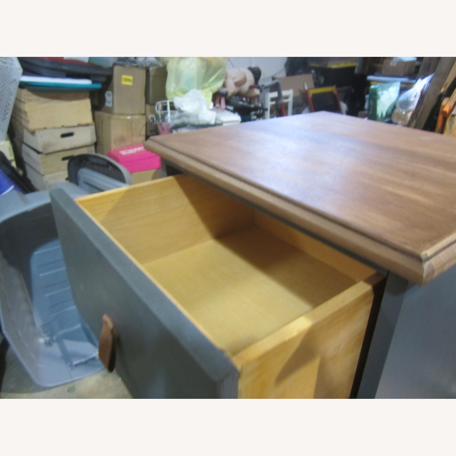 Pottery Barn Kids Blue Wood Nightstand - image-3