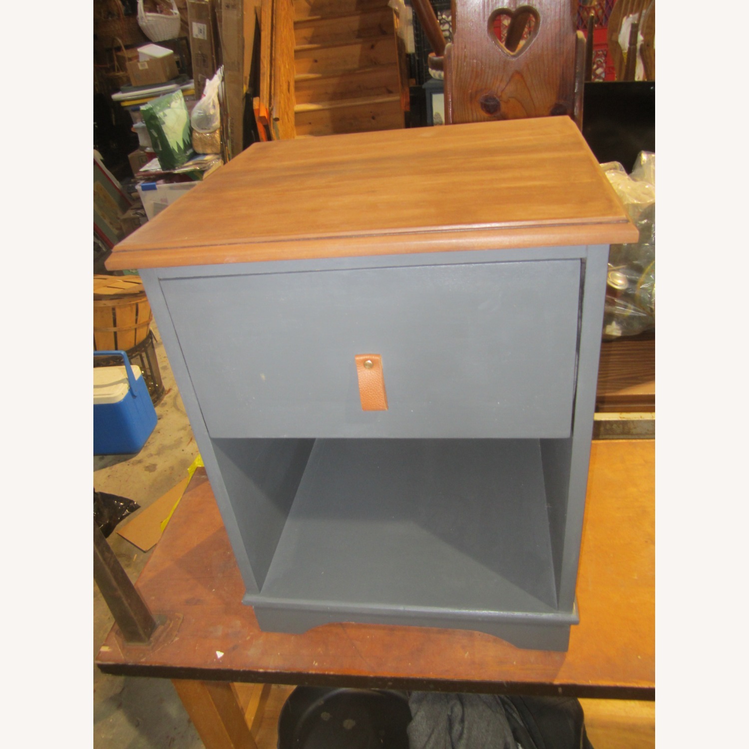 Pottery Barn Kids Blue Wood Nightstand - image-2