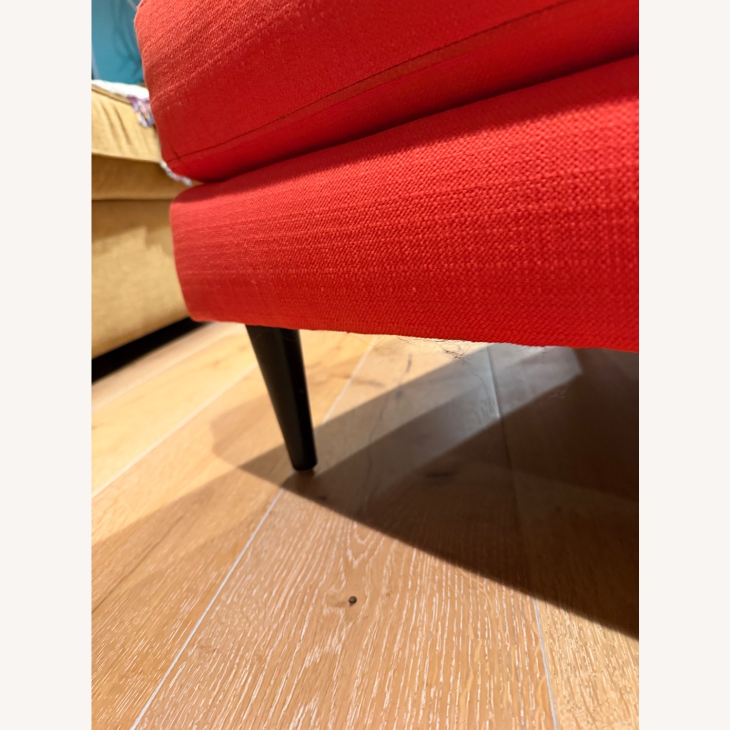 CB2 Parlour Atomic Orange Chair & Ottoman - image-13