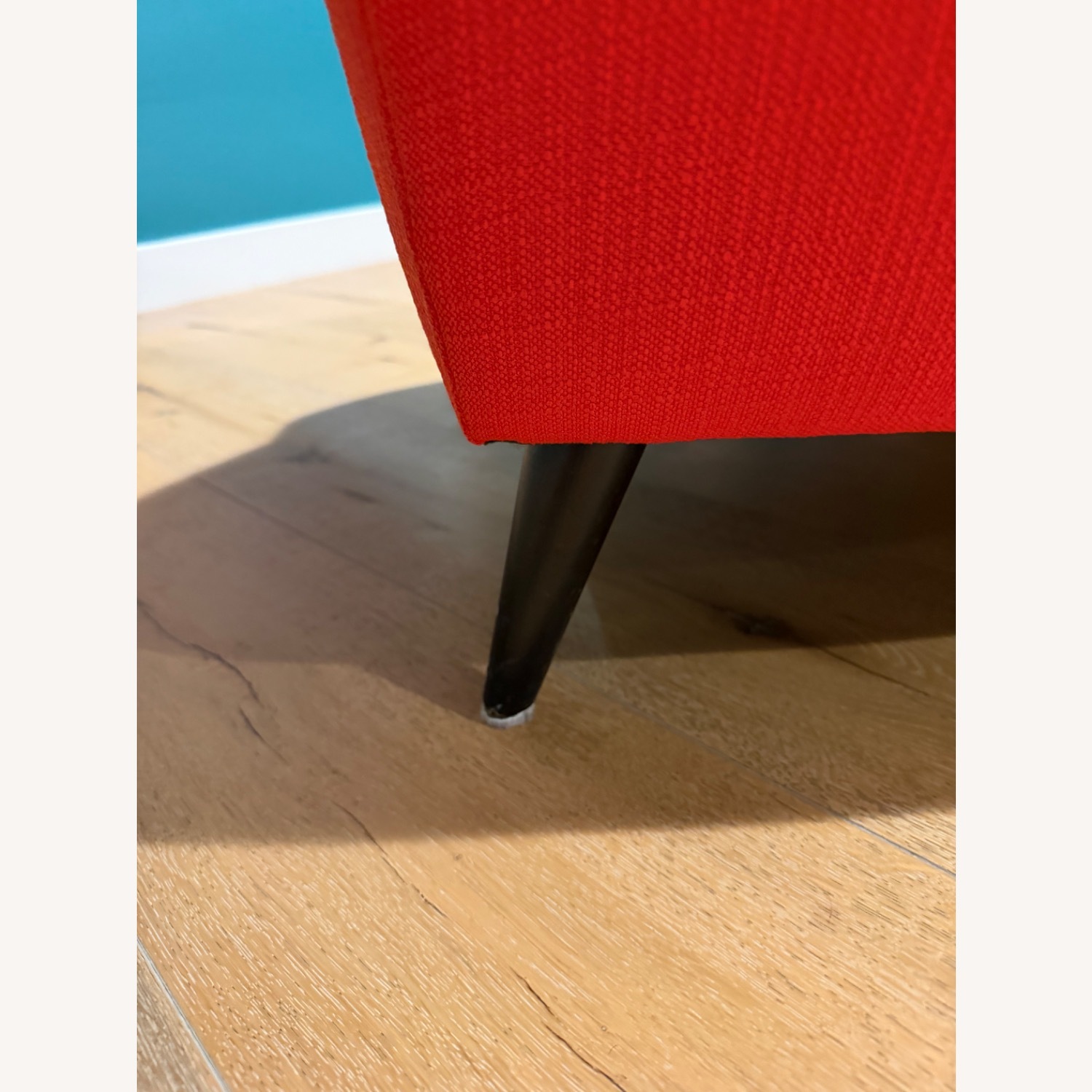 CB2 Parlour Atomic Orange Chair & Ottoman - image-14