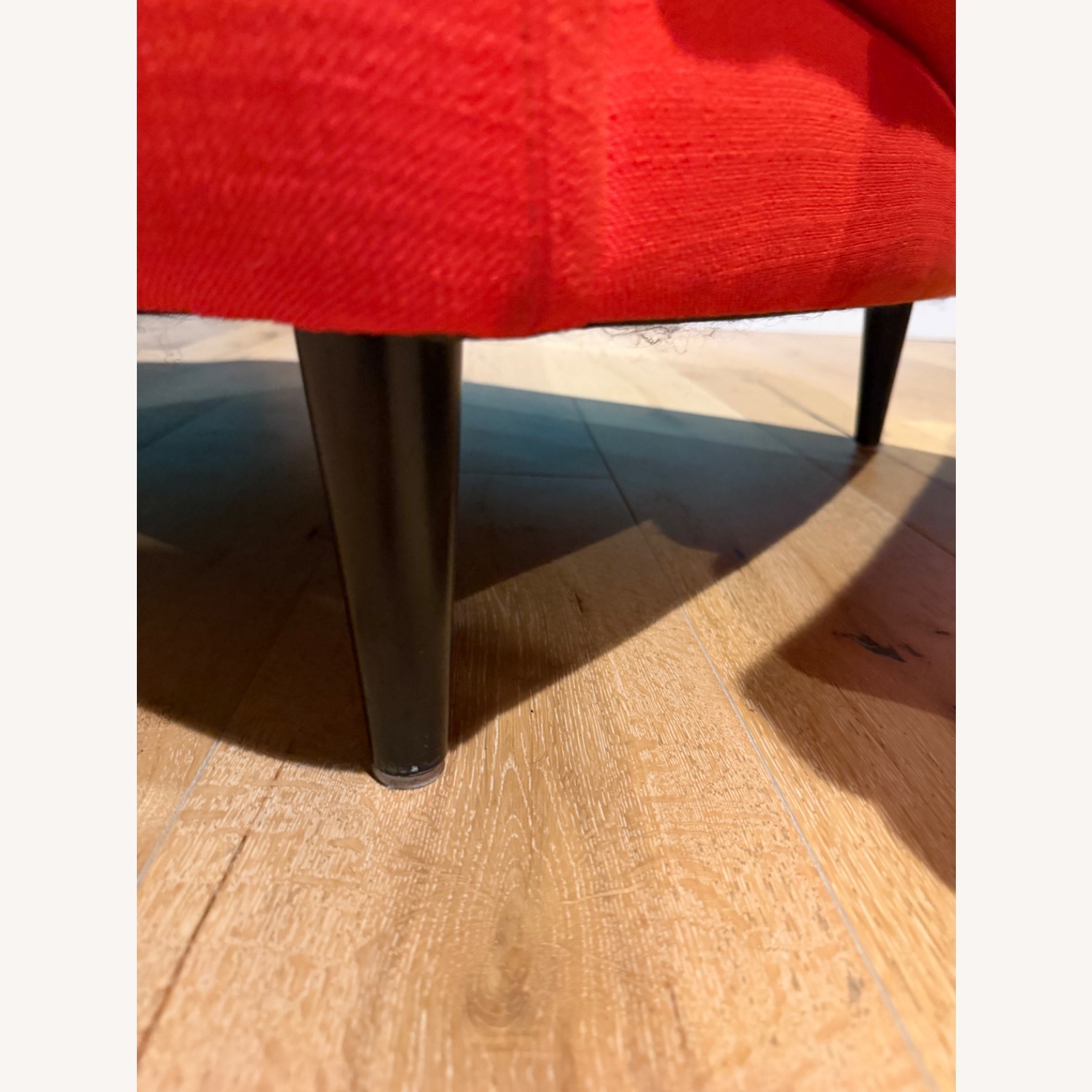 CB2 Parlour Atomic Orange Chair & Ottoman - image-7