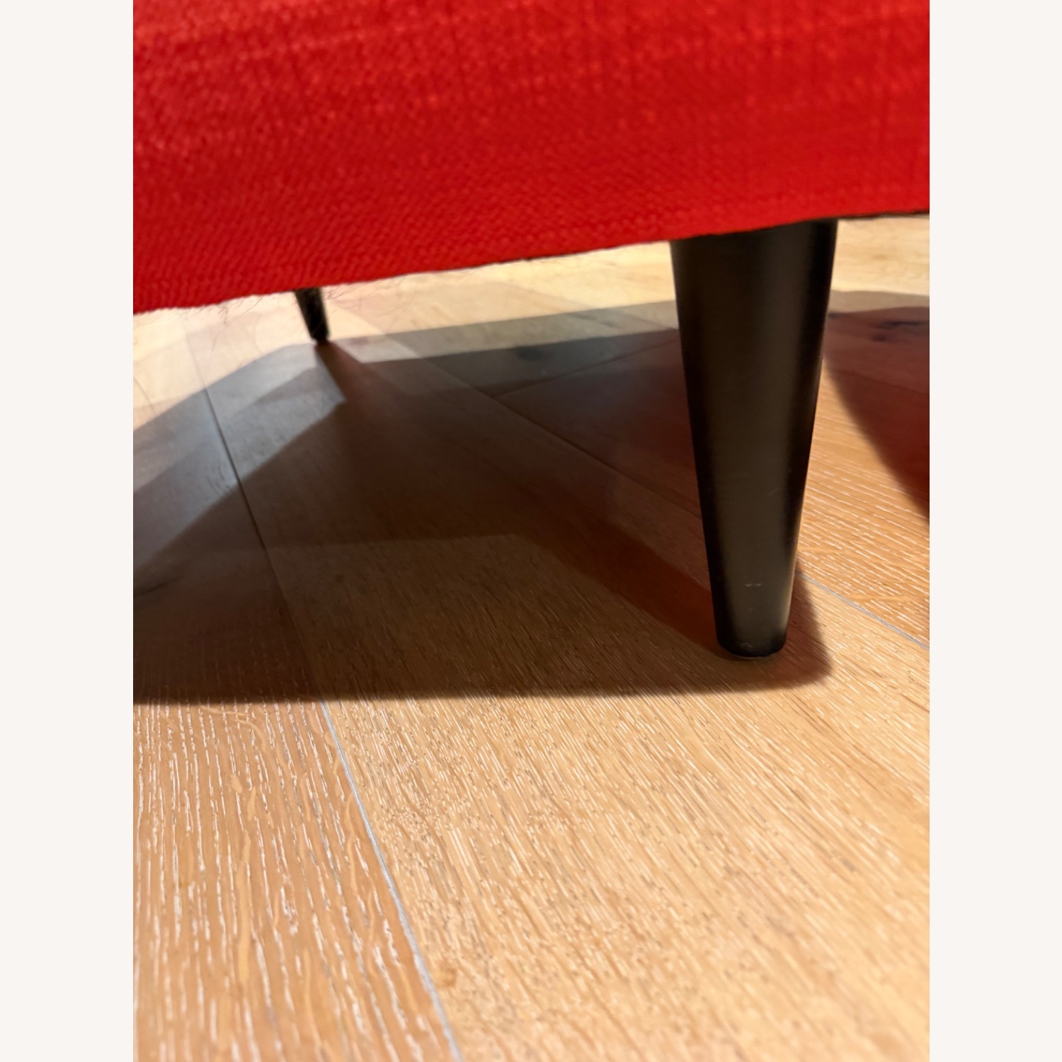 CB2 Parlour Atomic Orange Chair & Ottoman - image-9