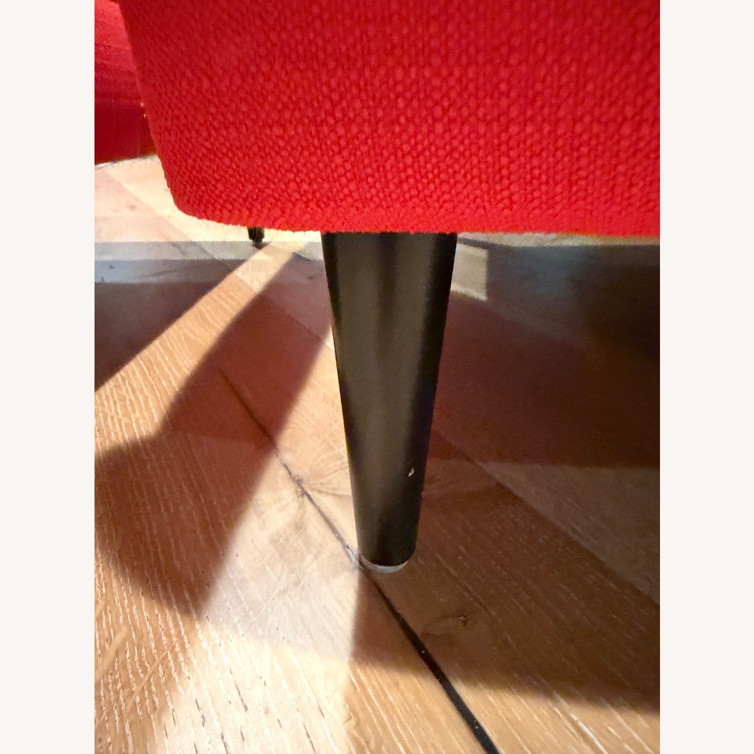 CB2 Parlour Atomic Orange Chair & Ottoman - image-11