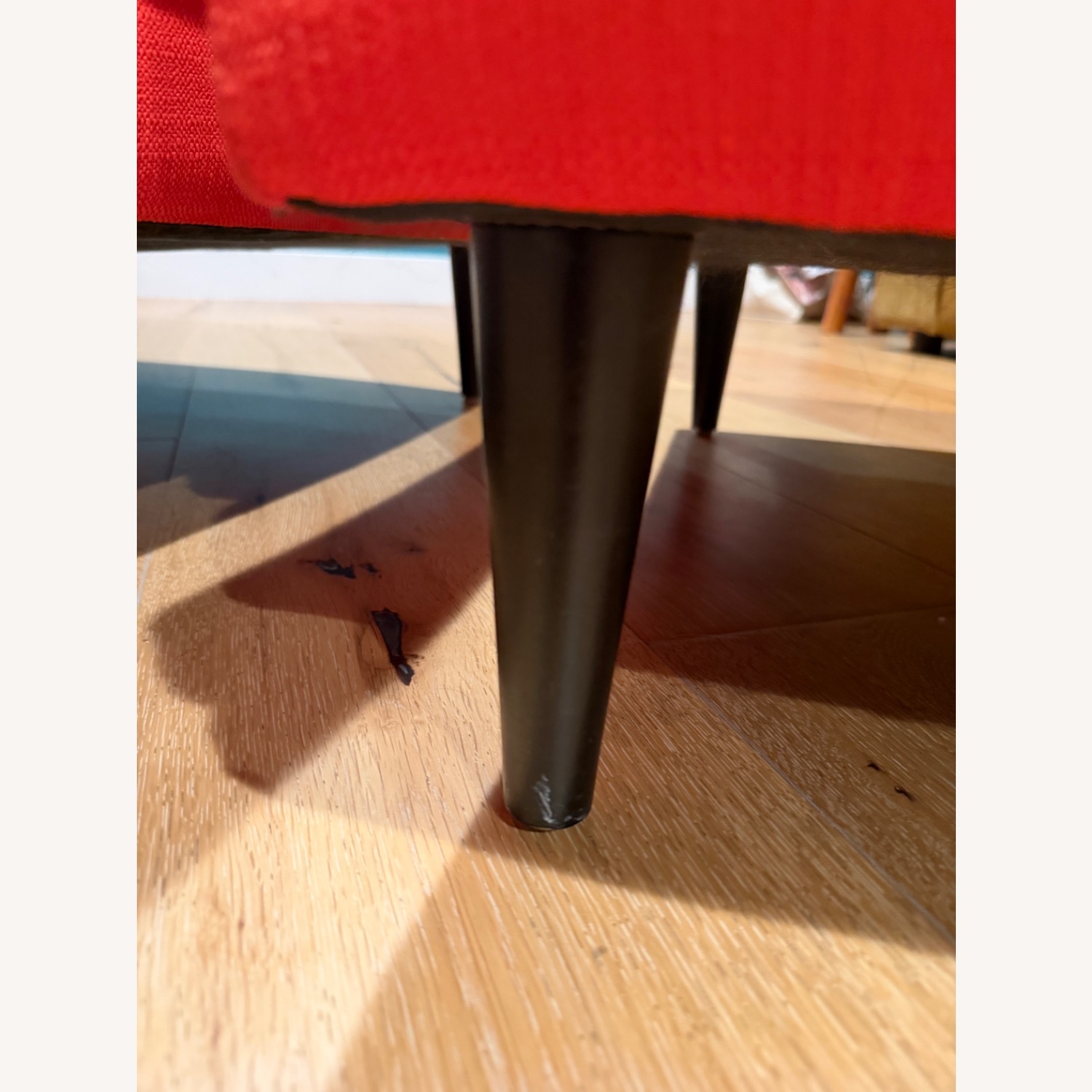 CB2 Parlour Atomic Orange Chair & Ottoman - image-6