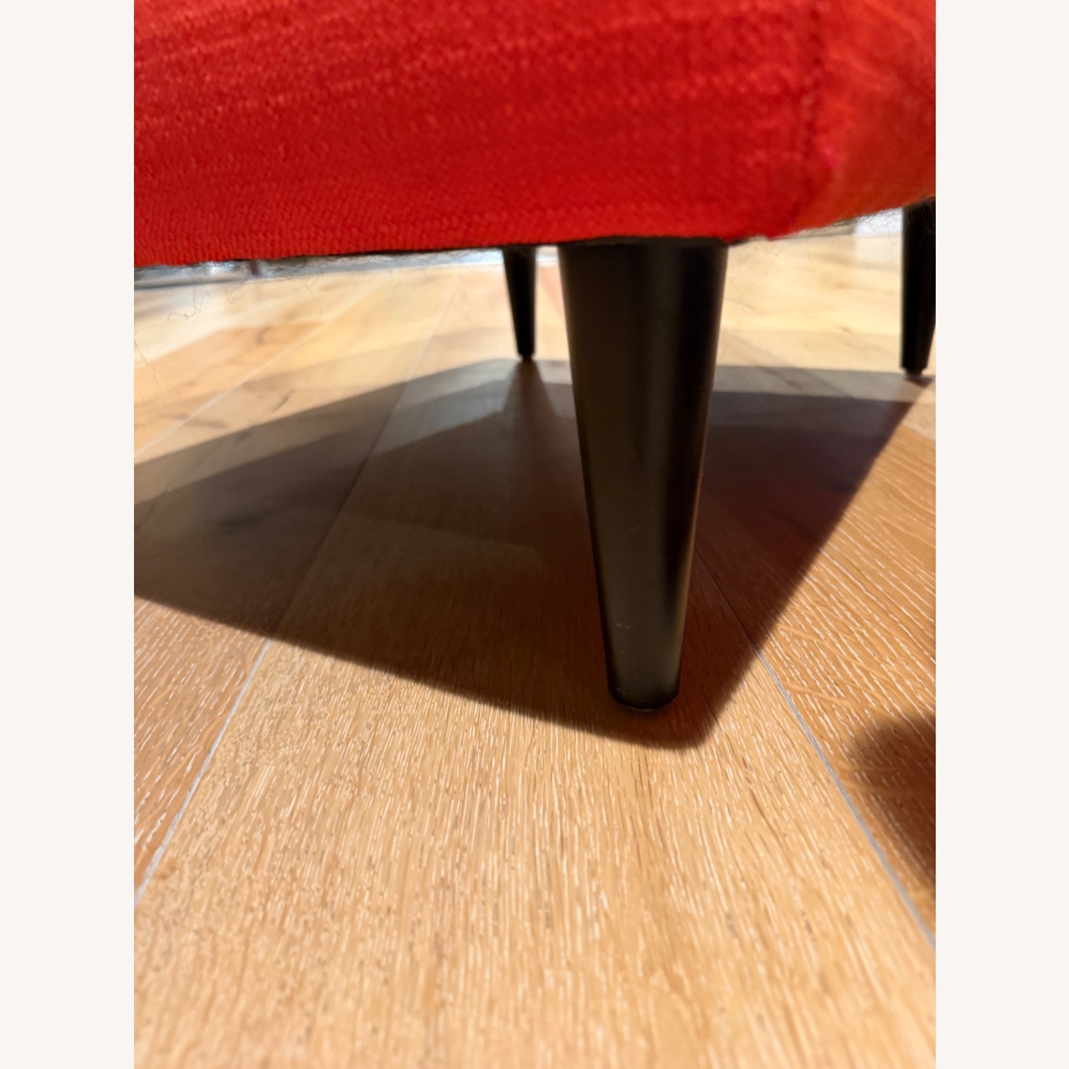 CB2 Parlour Atomic Orange Chair & Ottoman - image-10