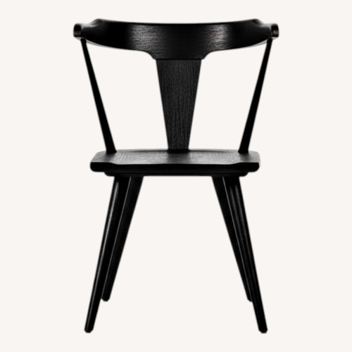 Used LuxeDecor Globetrotter Black Wood Dining Chairs for sale on AptDeco