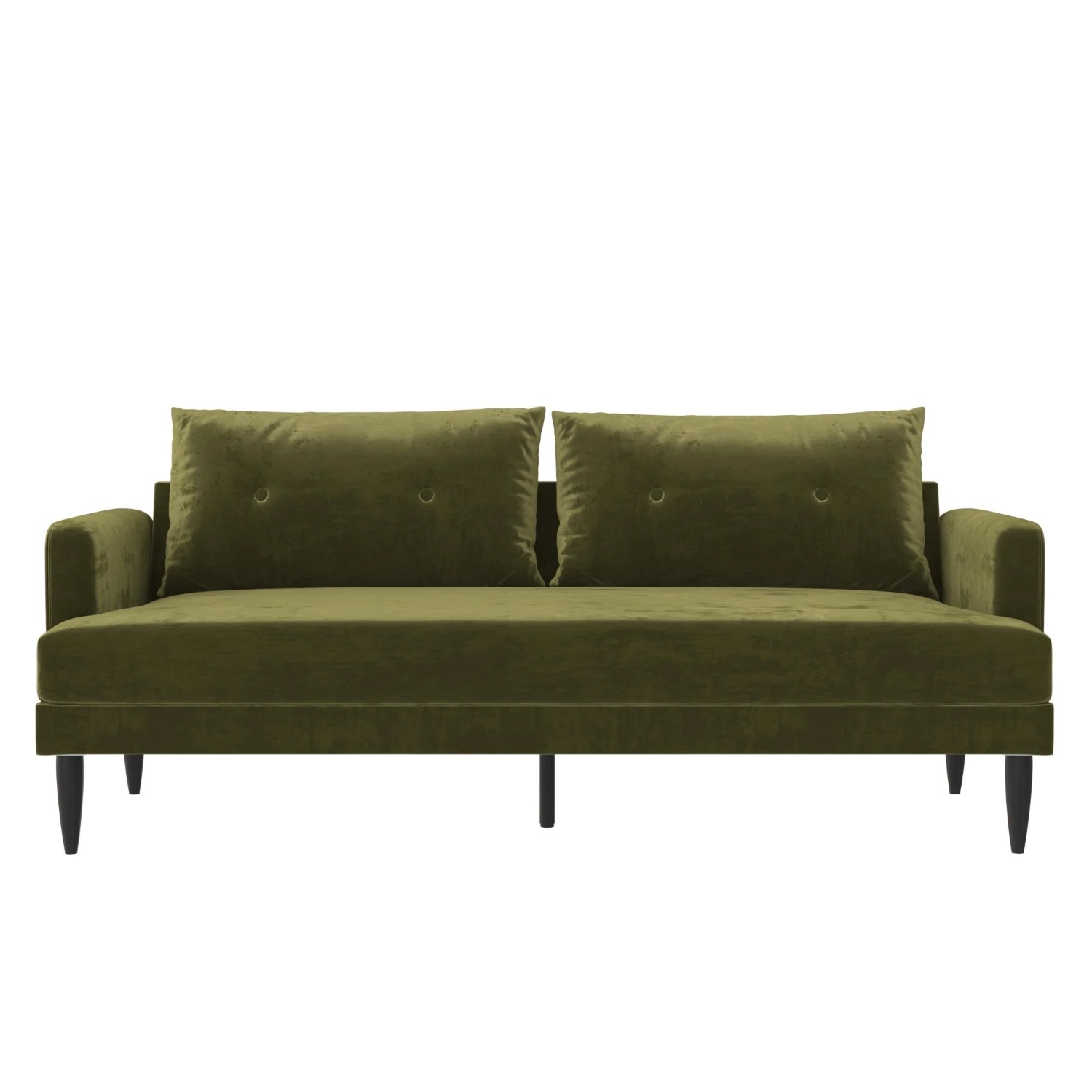 Novogratz Olive Green Velvet Sofa - image-4