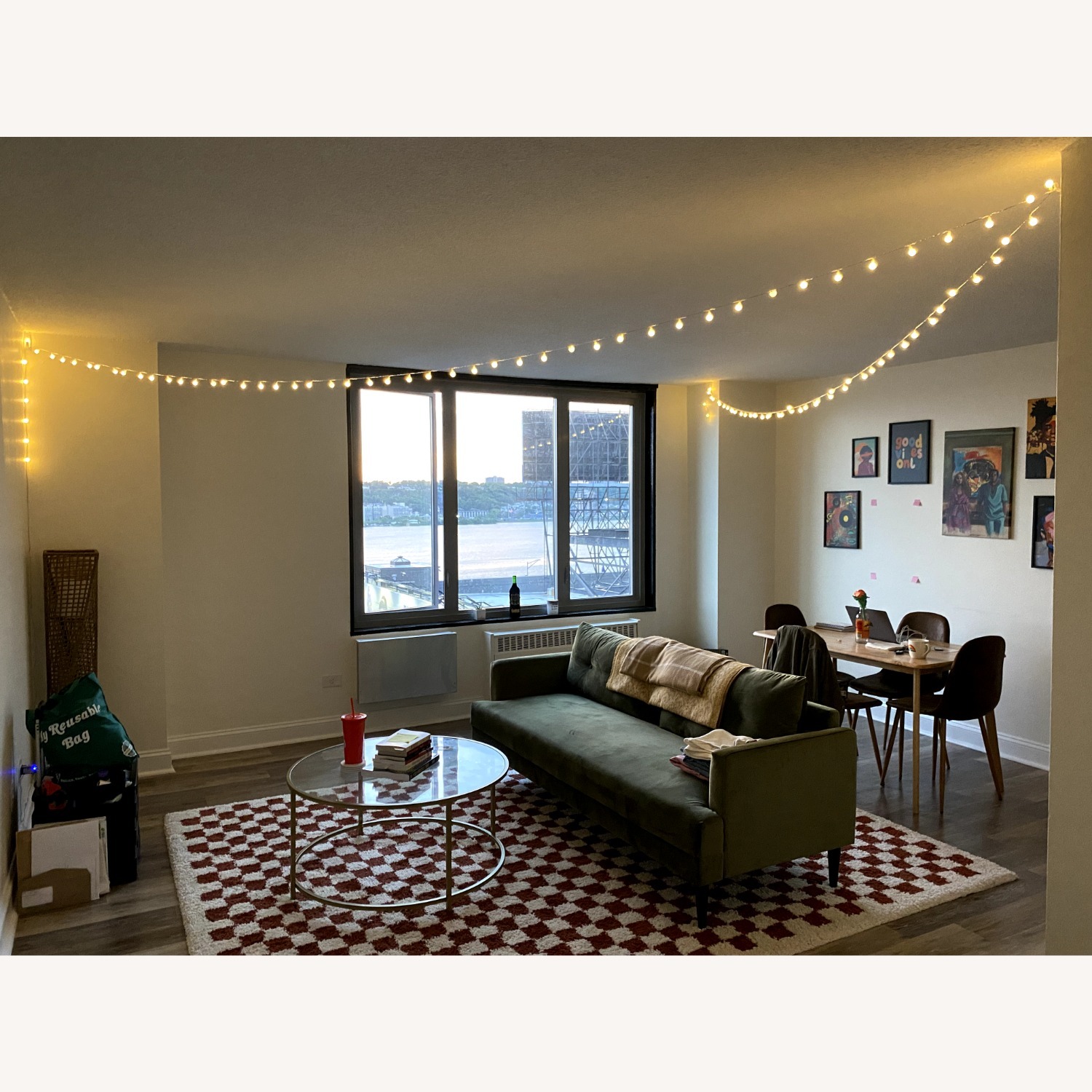 Novogratz Olive Green Velvet Sofa - image-3