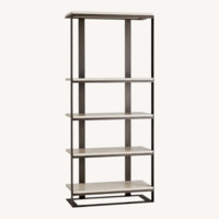 Arteriors Black Iron White Wood  Etagere 