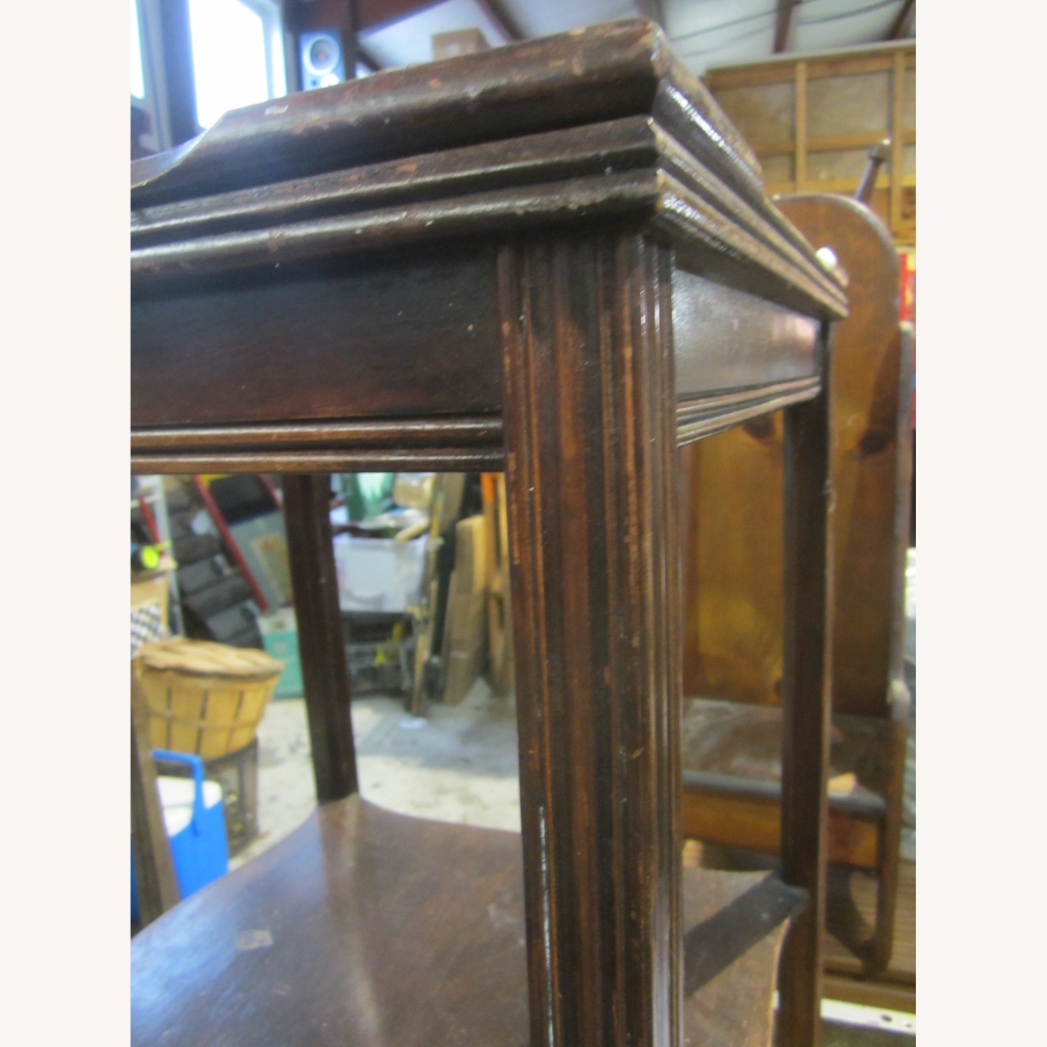 Vintage/Antique Dark Brown Wood Side Table - image-6