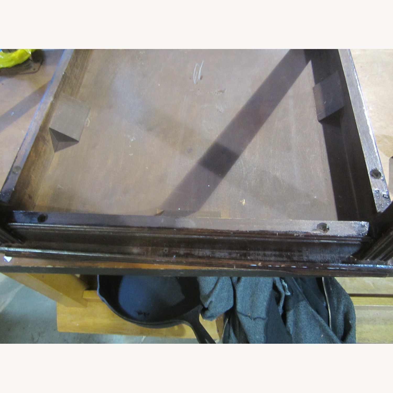 Vintage/Antique Dark Brown Wood Side Table - image-9