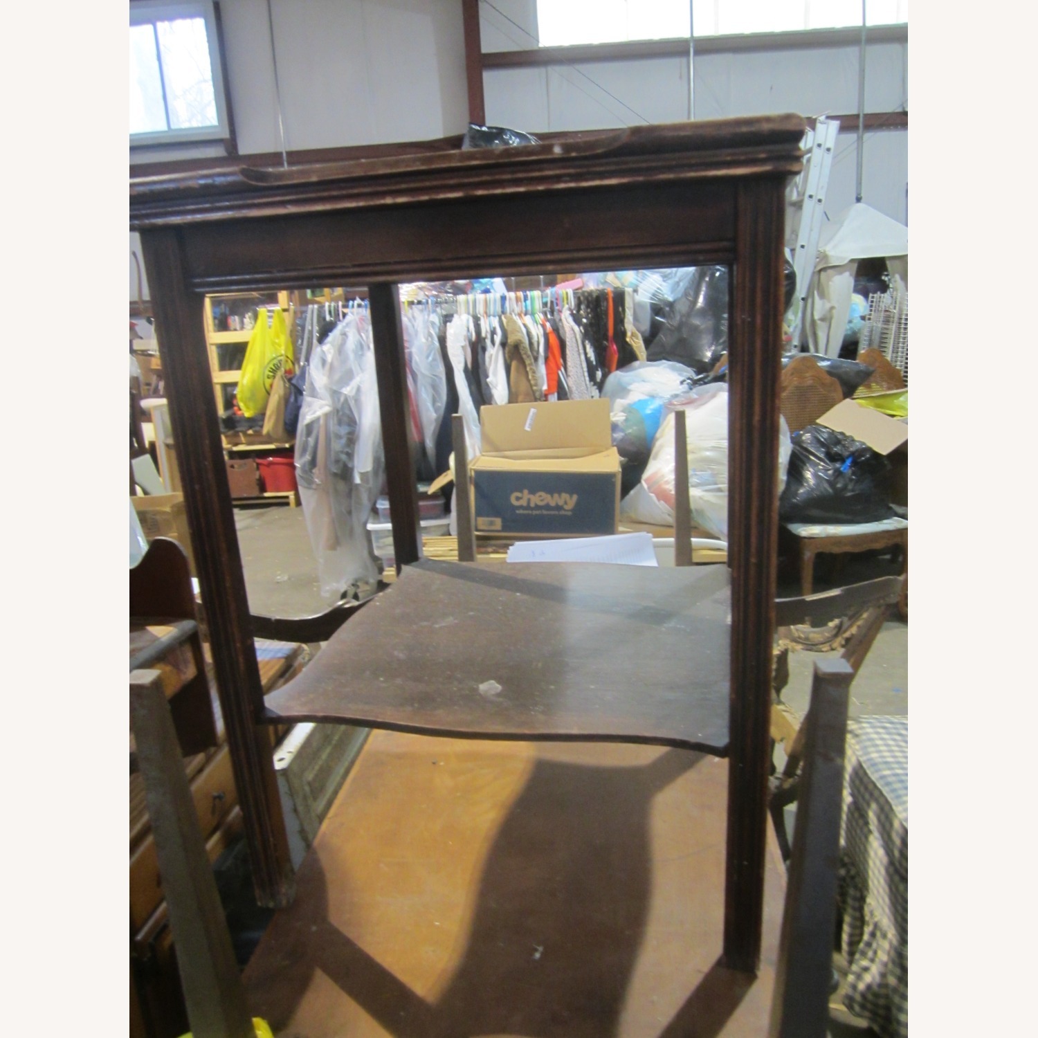 Vintage/Antique Dark Brown Wood Side Table - image-2