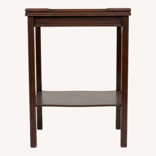 Used Vintage/Antique Dark Brown Wood Side Table for sale on AptDeco
