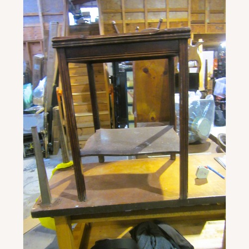 Used Vintage/Antique Dark Brown Wood Side Table for sale on AptDeco