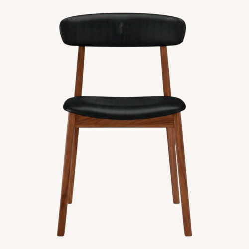 Used Room & Board Errol Black Leather Dining Chairs for sale on AptDeco