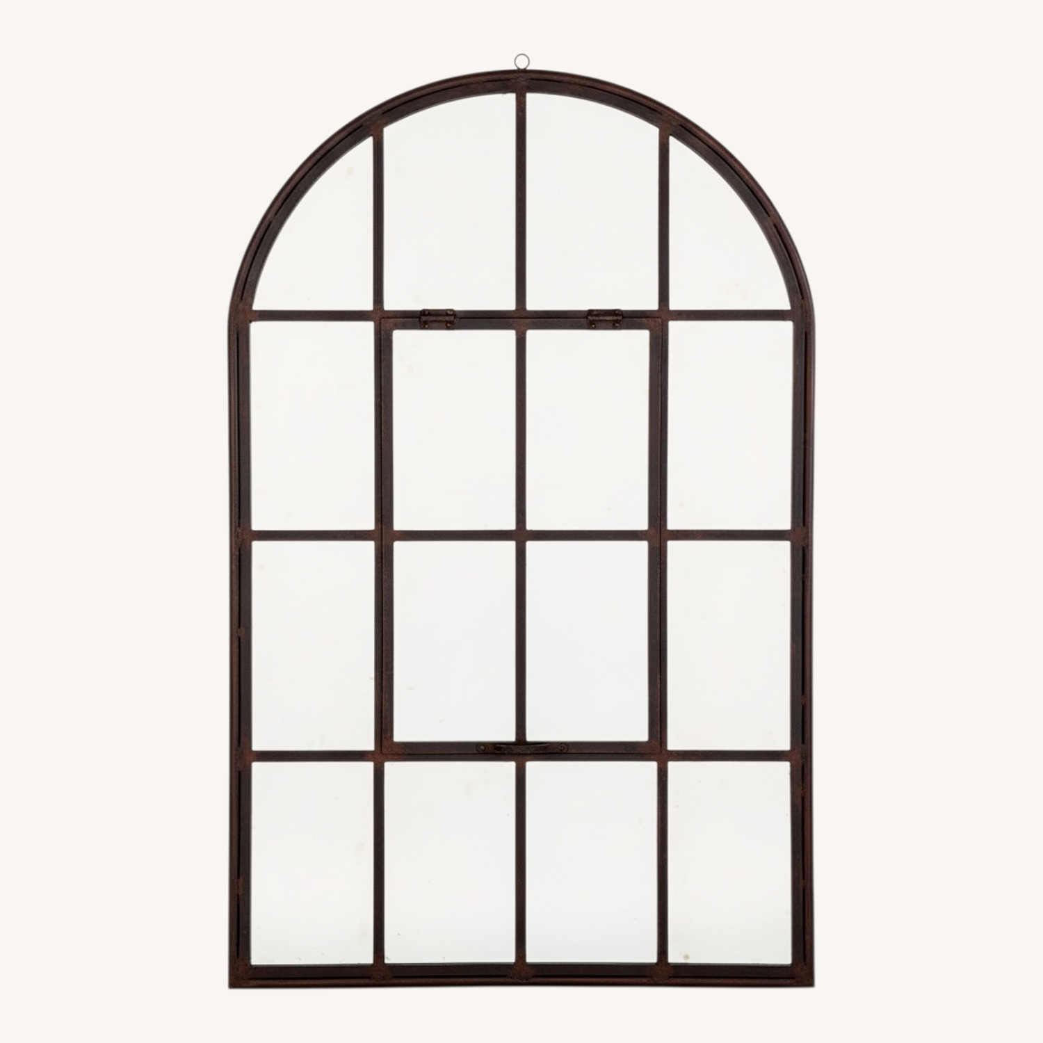 Arhaus Dark Brown Wrought Iron Floor Mirror - image-0