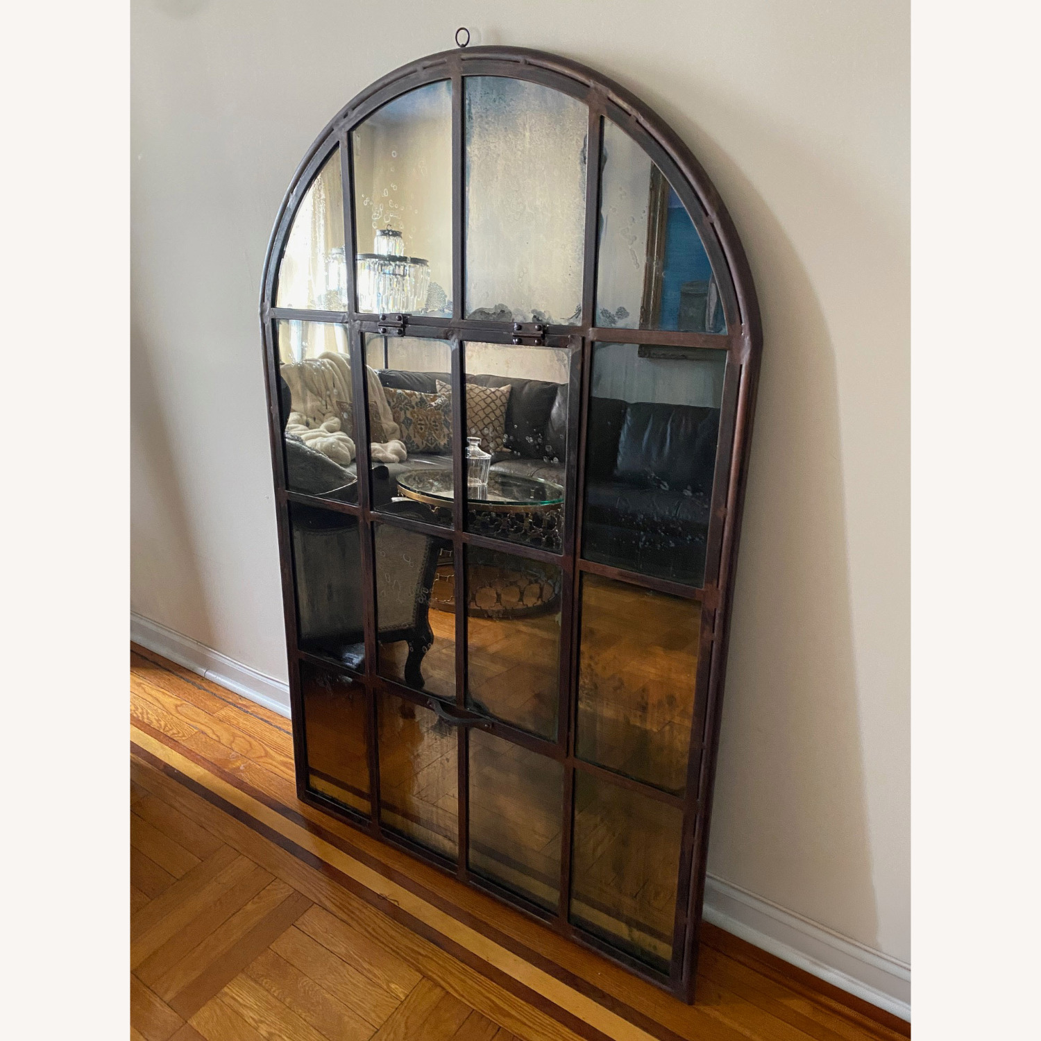 Arhaus Dark Brown Wrought Iron Floor Mirror - image-2