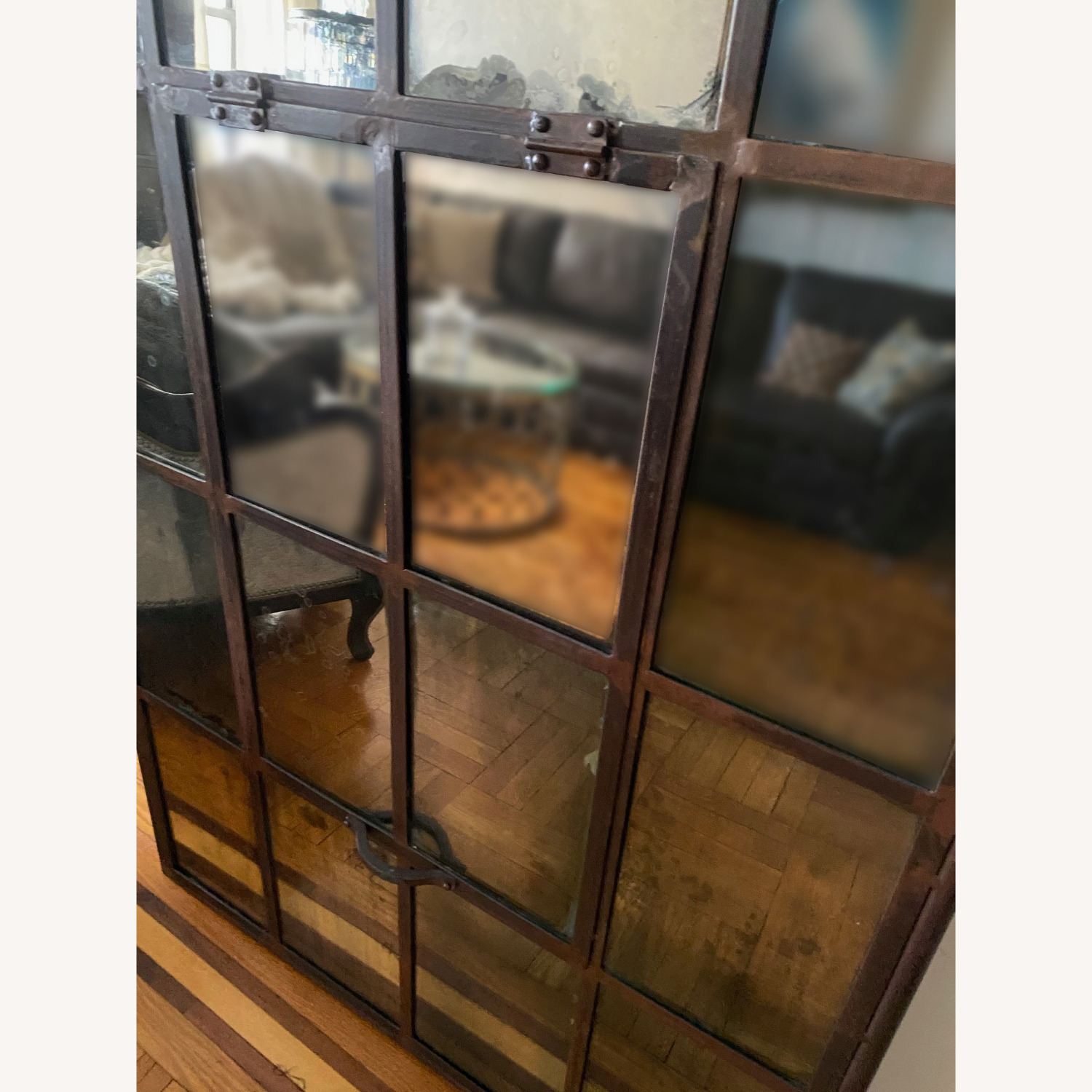 Arhaus Dark Brown Wrought Iron Floor Mirror - image-3