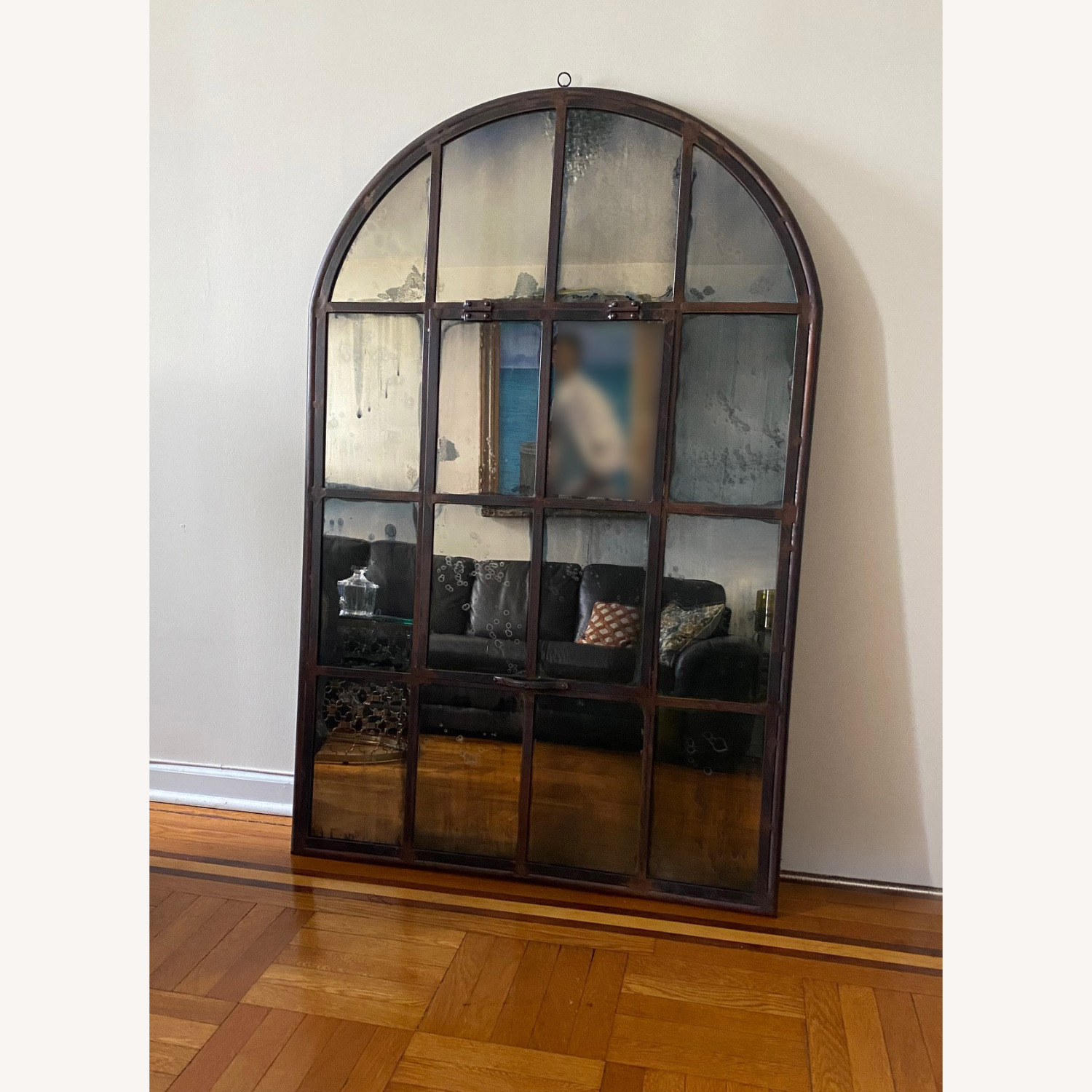 Arhaus Dark Brown Wrought Iron Floor Mirror - image-1