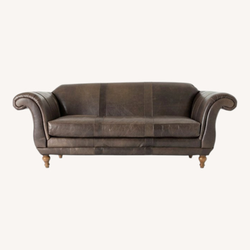 Used Anthropologie Cotswold Dark Brown Leather 3+ Seater Sofa for sale on AptDeco