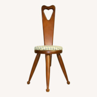 Vintage/Antique Dark Brown Wood Accent Chair