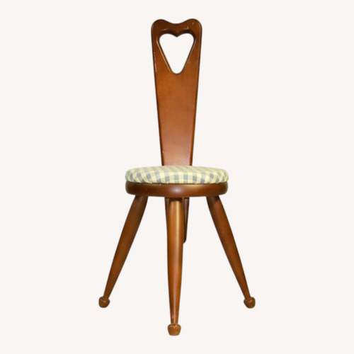 Used Vintage/Antique Dark Brown Wood Accent Chair for sale on AptDeco