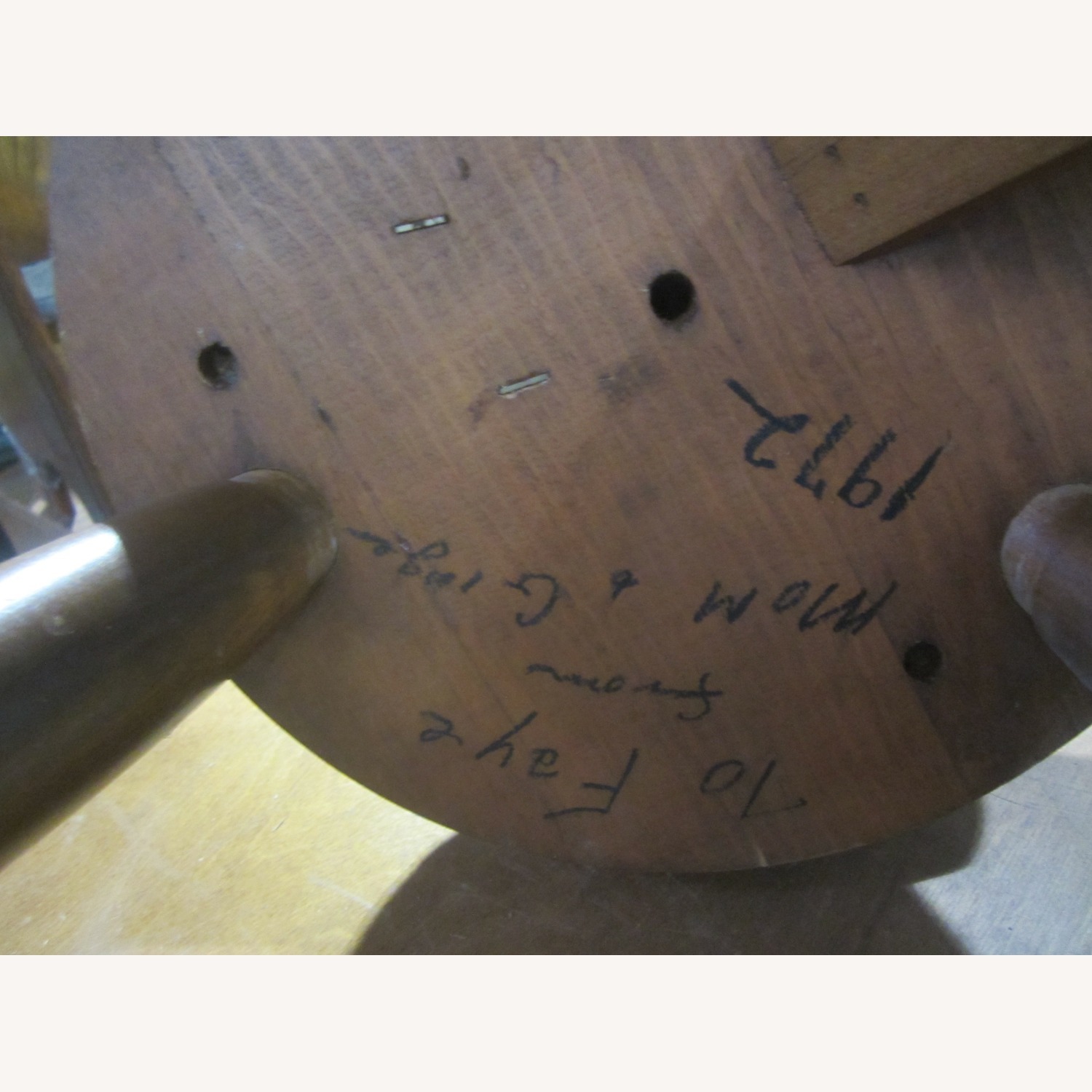 Vintage/Antique Dark Brown Wood Accent Chair - image-7