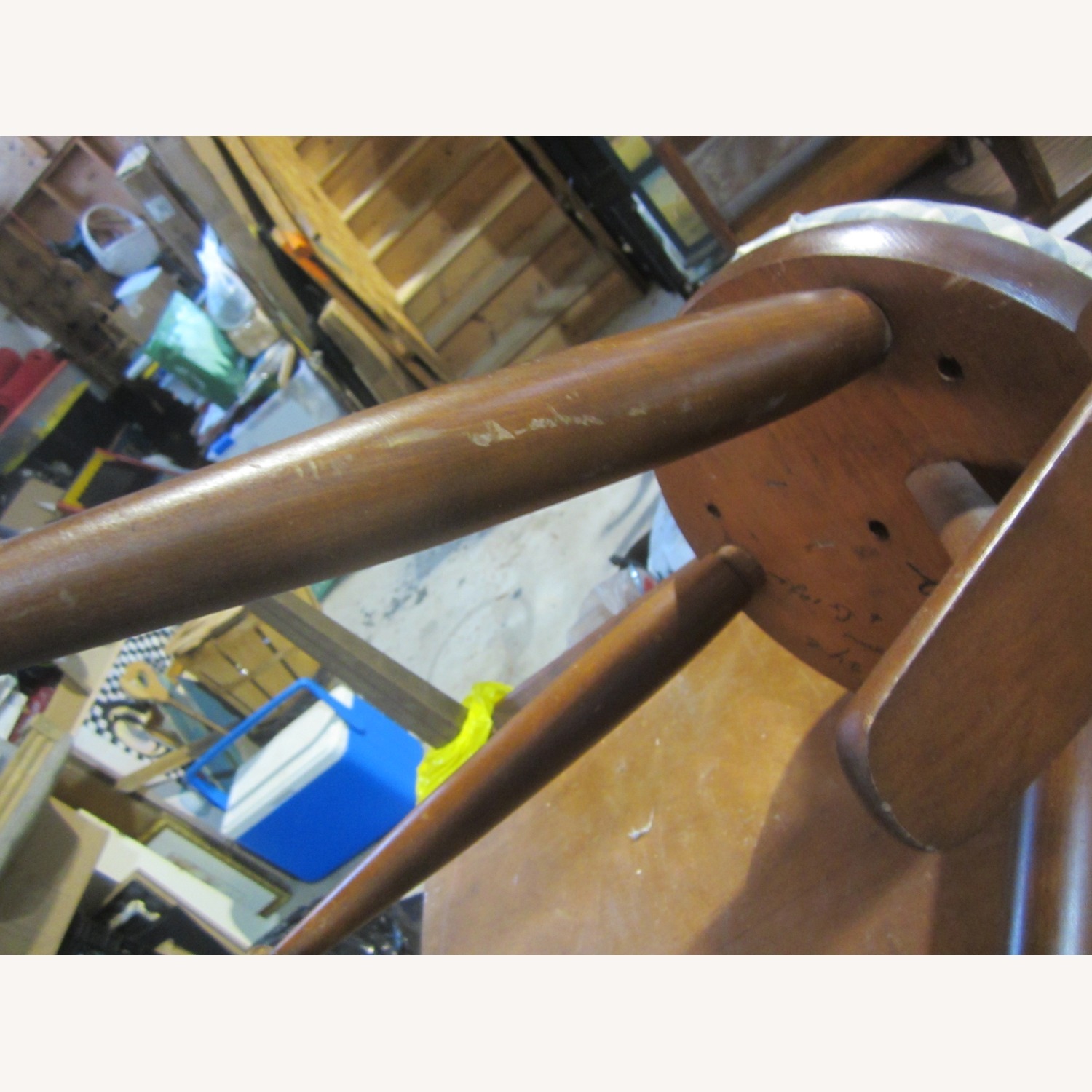 Vintage/Antique Dark Brown Wood Accent Chair - image-8