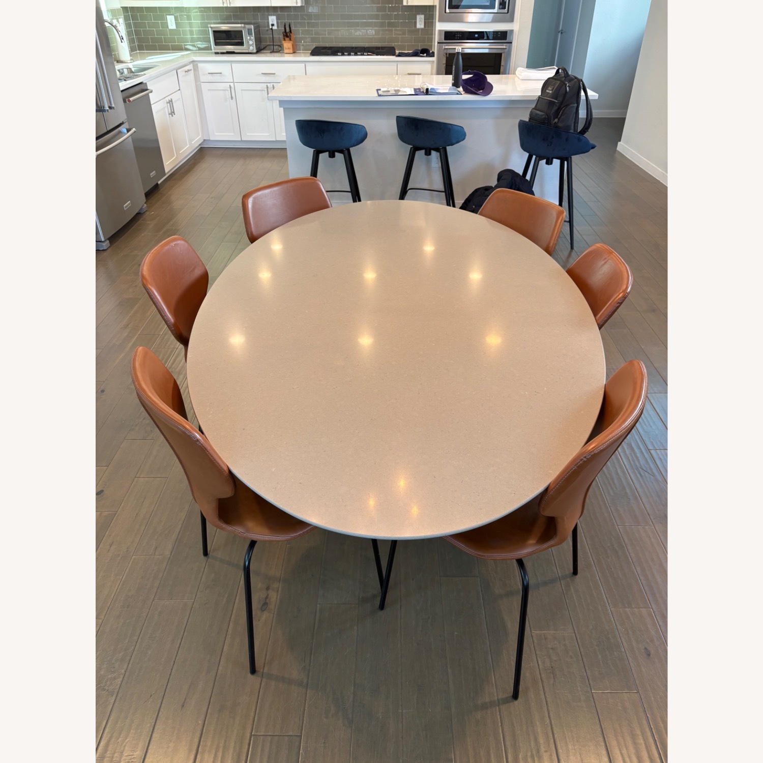 Julian Light Gray Stone Dining Table - image-2