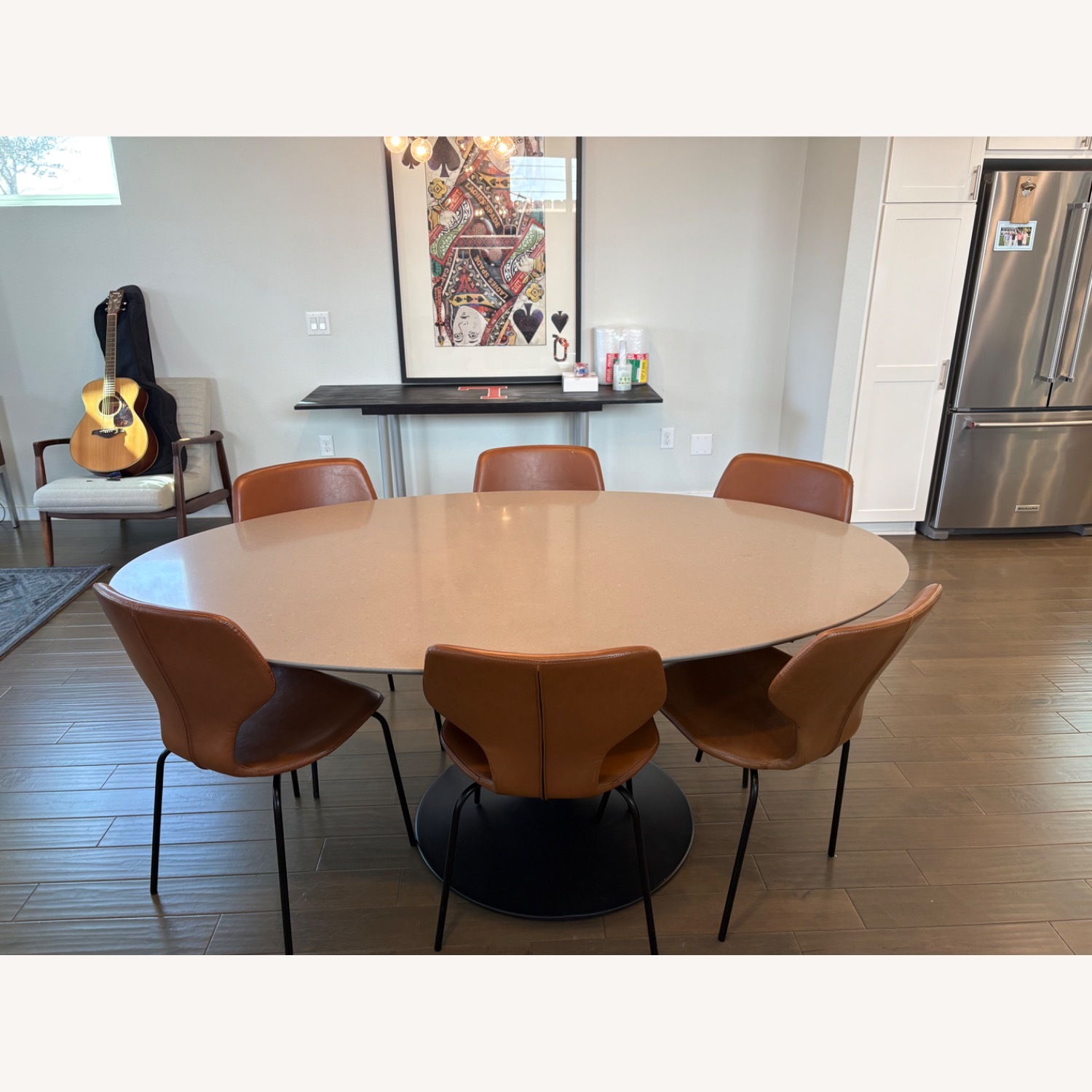 Julian Light Gray Stone Dining Table - image-1