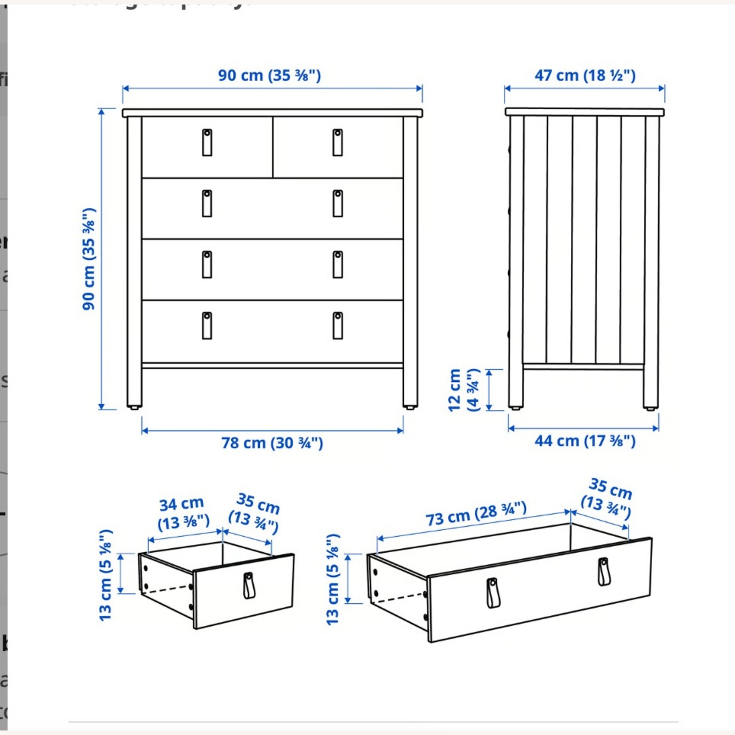 IKEA Björksnäs 5-Drawer Chest, Birch - image-4