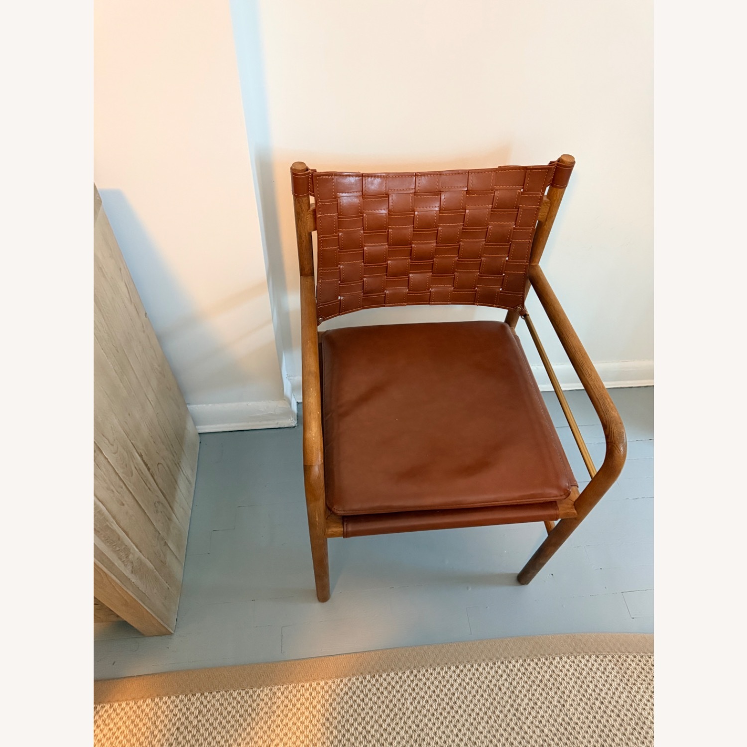 Dark Brown Leather Accent Chair - image-2