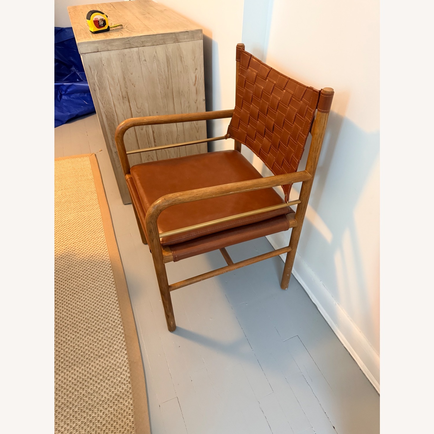 Dark Brown Leather Accent Chair - image-3