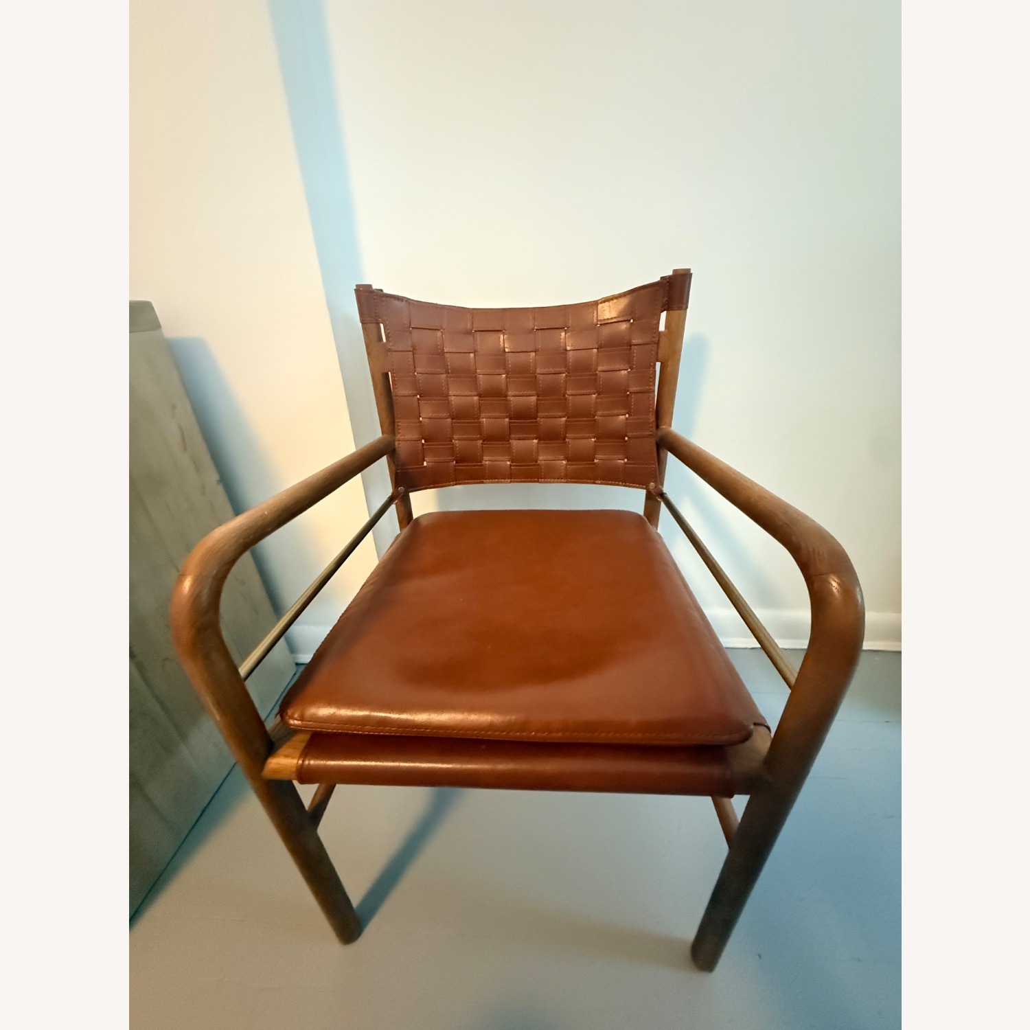 Dark Brown Leather Accent Chair - image-5