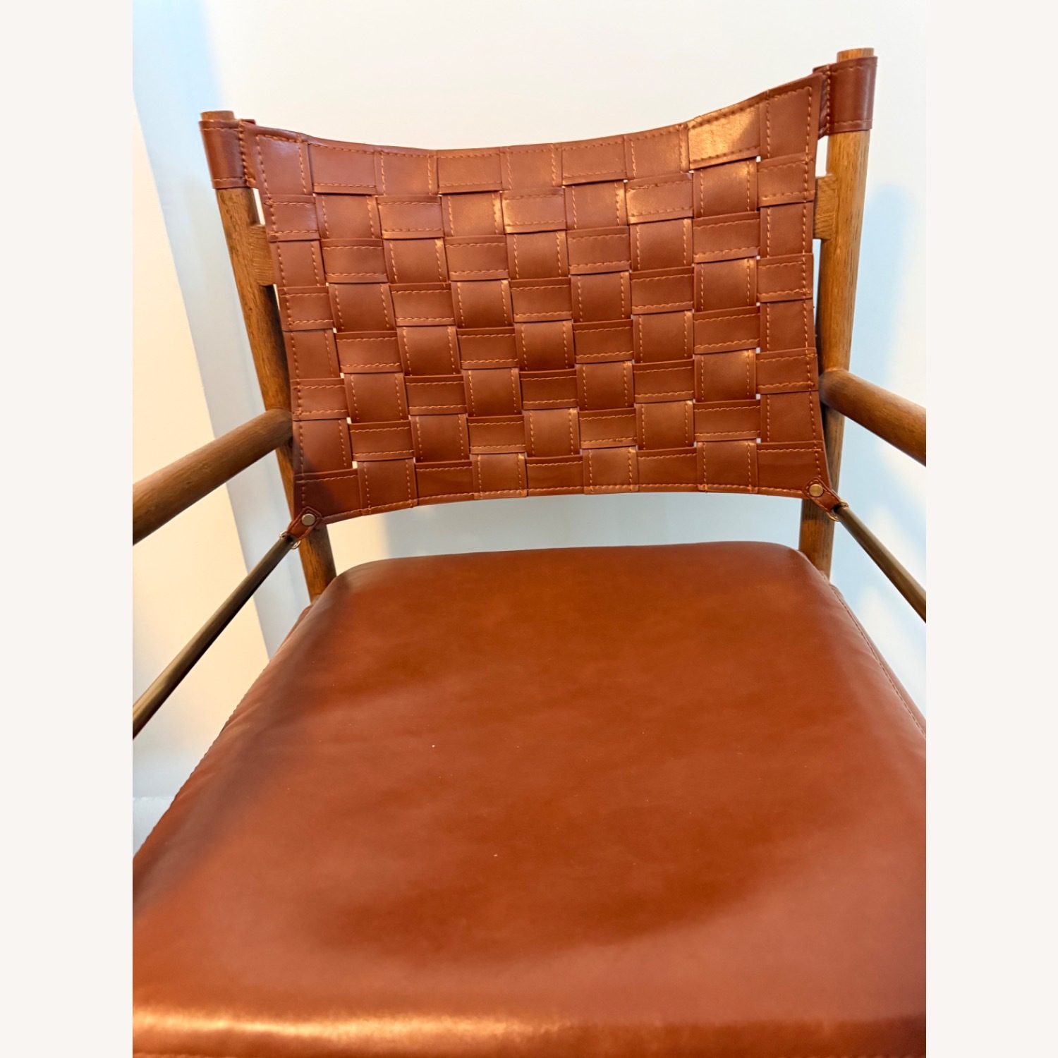 Dark Brown Leather Accent Chair - image-4