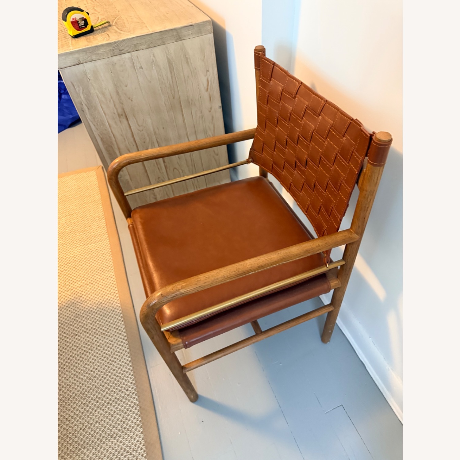 Dark Brown Leather Accent Chair - image-1