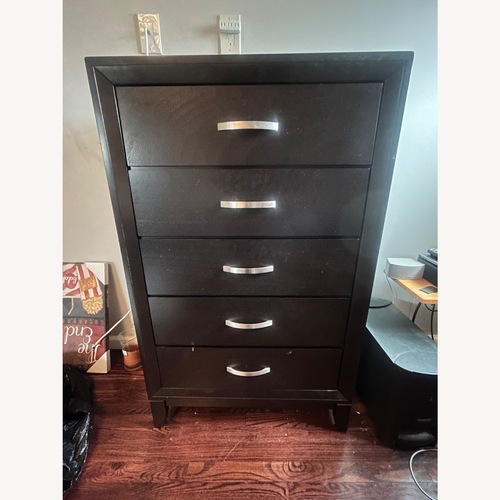 Used 5-Drawer Dark Wood Dresser for sale on AptDeco