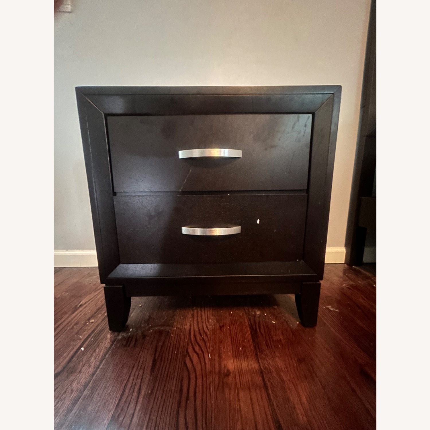Black Wood Nightstand - image-1