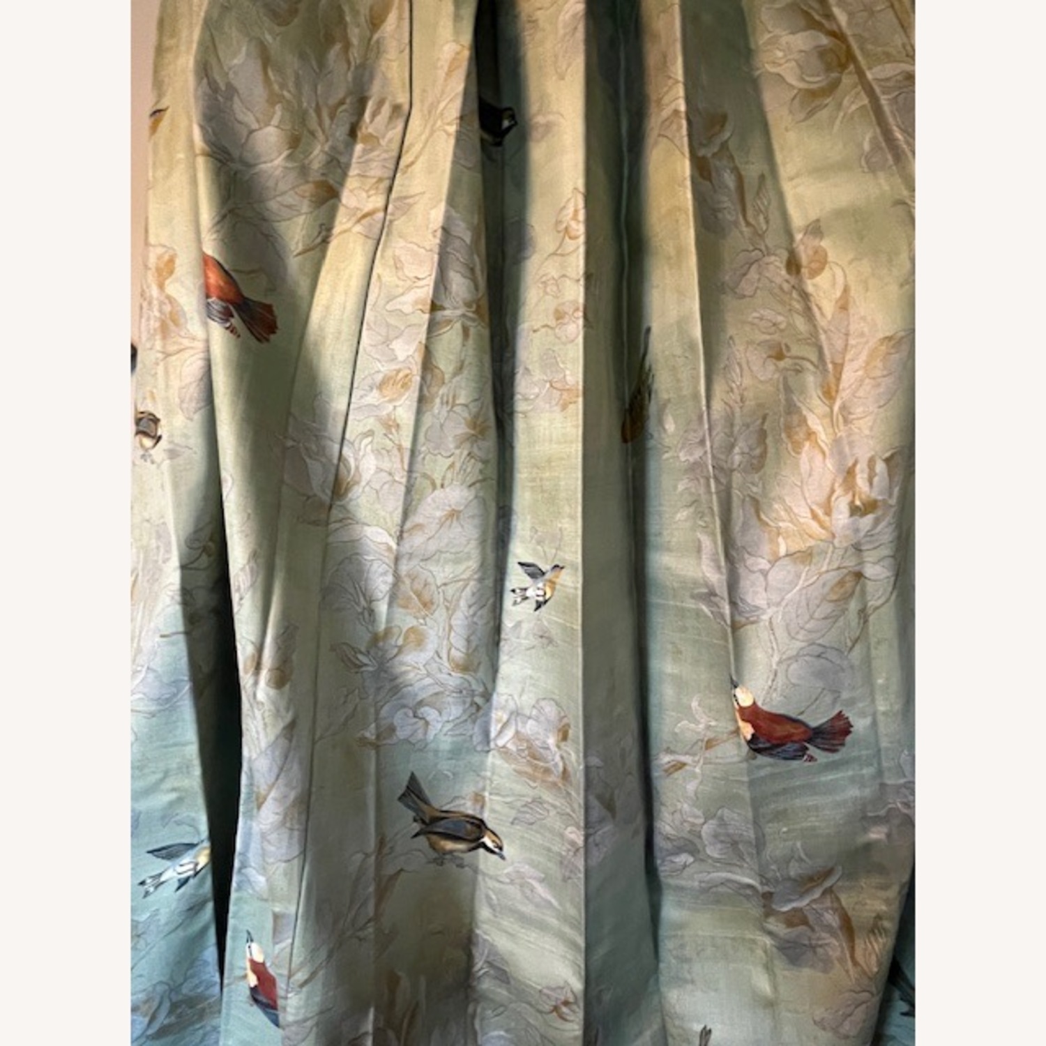 Elegant Sage Green Drapes-Bird Pattern 87” L, 29”W - image-2